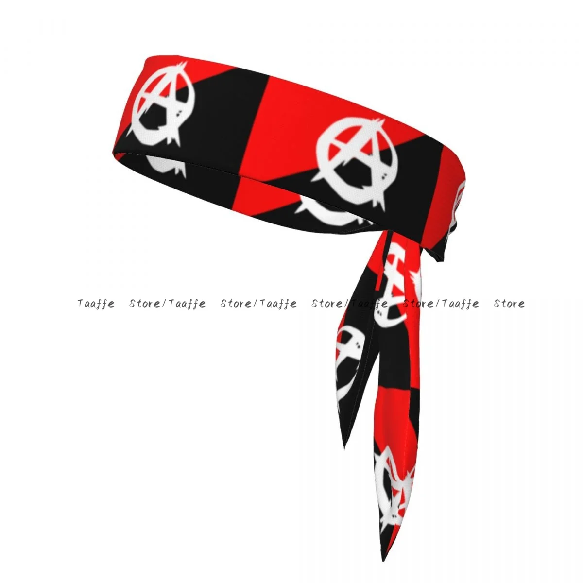 Sports Headband Head Tie Anarchist Flag With A Symbol Bandana Sweatbands Yoga Tennis Headwrap for adult