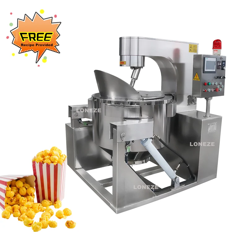 Good Quality Large Automatic Commercial Electric Corn Popcorn Mushroom Sweet Caramel Popcorn Making Machine Price