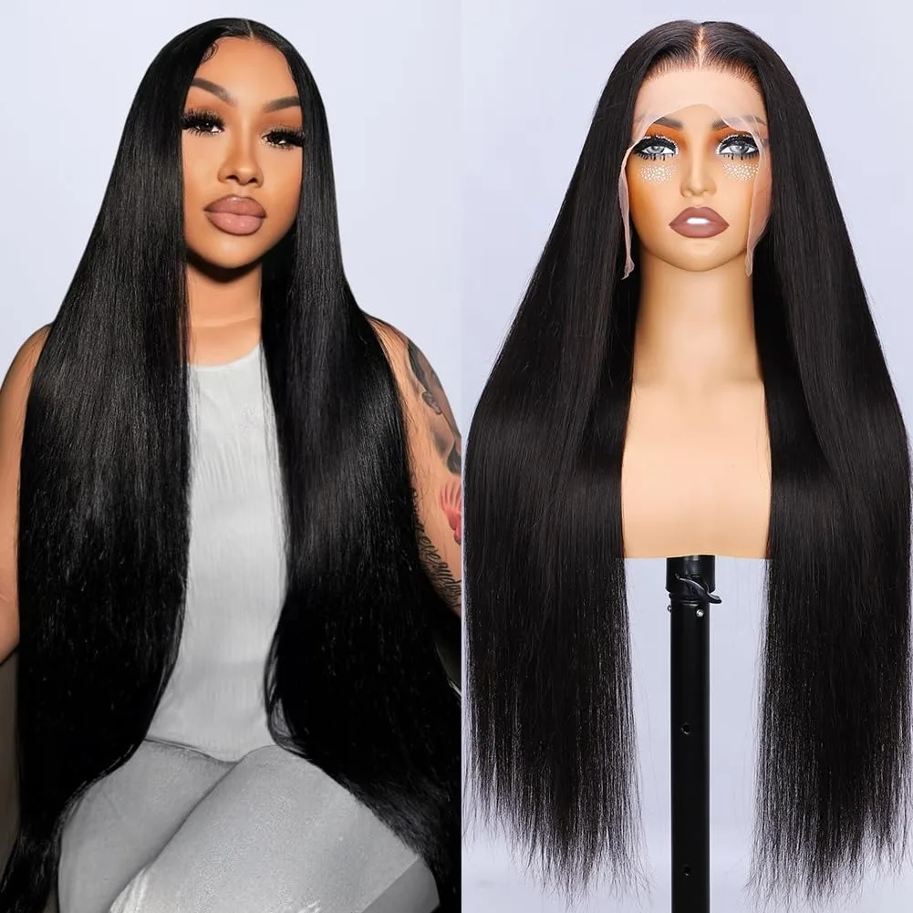 

200% Density Hd Transparent Lace Frontal Wig 40 Inch 13x6 13x4 Lace Front Human Hair Wig Bone Straight Human Hair Wigs For Women