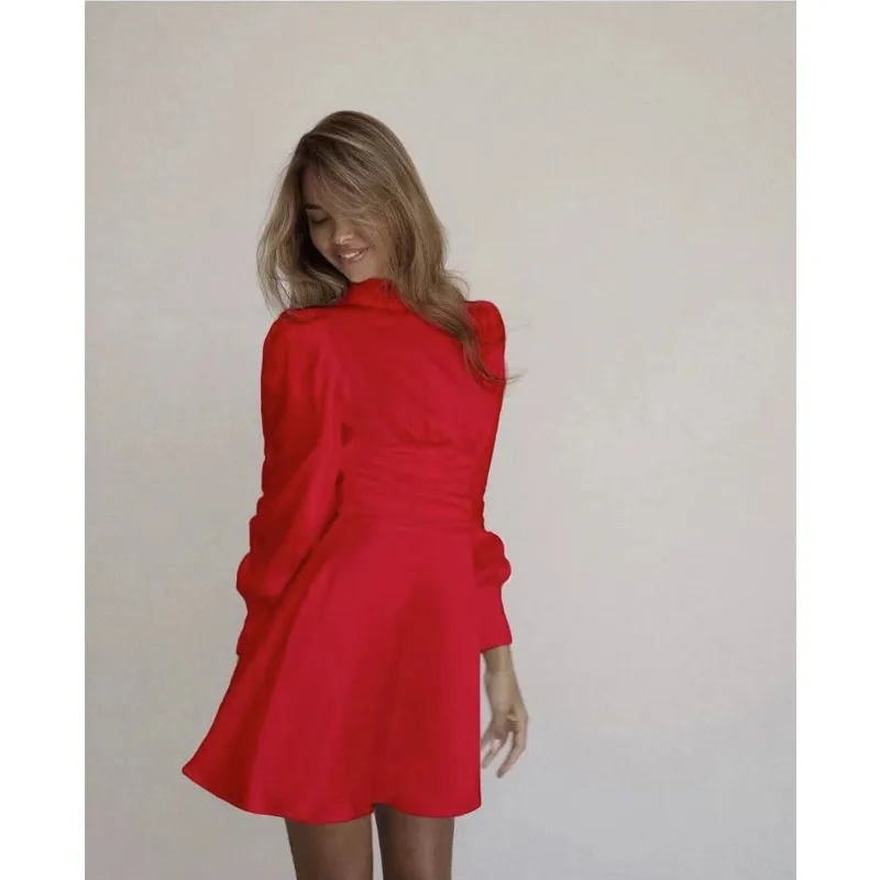 Elegant Women Corset Party Dress Luxury Sexy Long Lantern Sleeve Backless Celebrity Graduation Evening Dress Night Clubwear