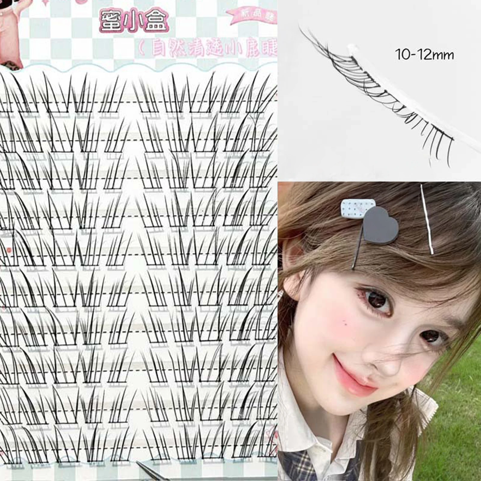 6/10rows Natural Deer Look False Eyelashes 10-12mm Mixed Length C Curl Lightweight Comfortable For Daily Makeup And Photography view 4