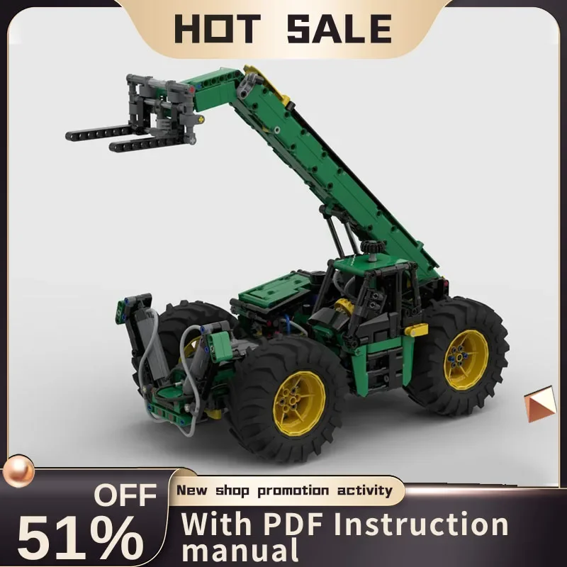 

New 1156Pcs City Engineering Series Johnd Telehandler Model Diy Creative Ideas Kids Toys Birthday Gifts Custom Puzzle Moc42157