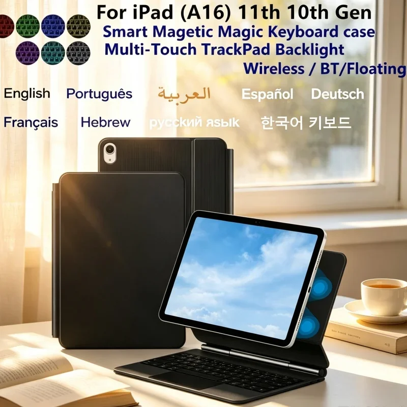 Keyboard Case for iPad 10th Generation 10.9 Magnetic Floating Stand Multi Angle Cover for iPad A16 11th 2025
