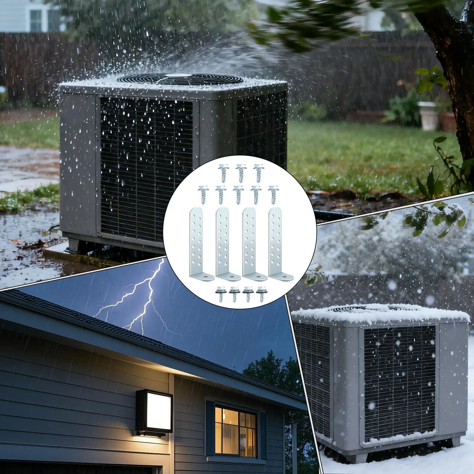 

Condenser Bracket Kit 4 Pieces Compressor Holders Heavy Duty Condenser Bracket For Home Hotel Masonry Outdoor Industrial