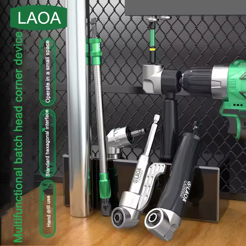 Image of LAOA Multifunktionaler Dreh-Schraubendreher, Elektrobohrer, Eckadapter, Biegewerkzeug, Drehwerkzeug