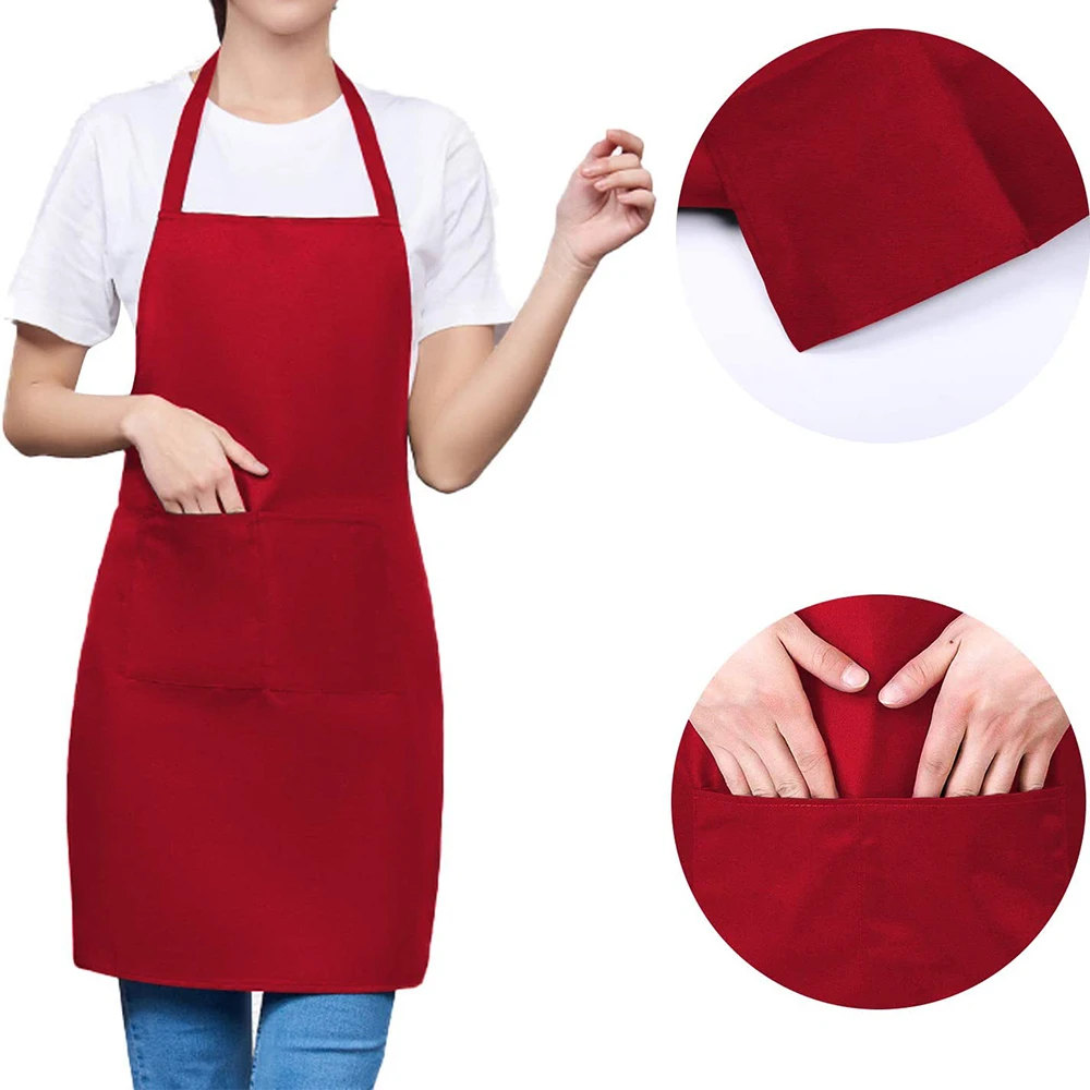 Apron With Pocket Sleeveless Apron Bib for Women Men Household Cooking Baking BBQ Kitchen Restaurant