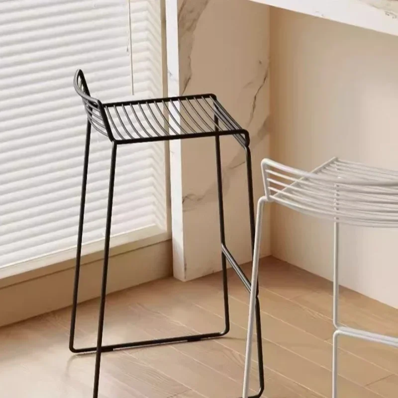 Stable Bar Chair Backrest Wrought Iron High Stool Bar Front Desk High Chair High Chair