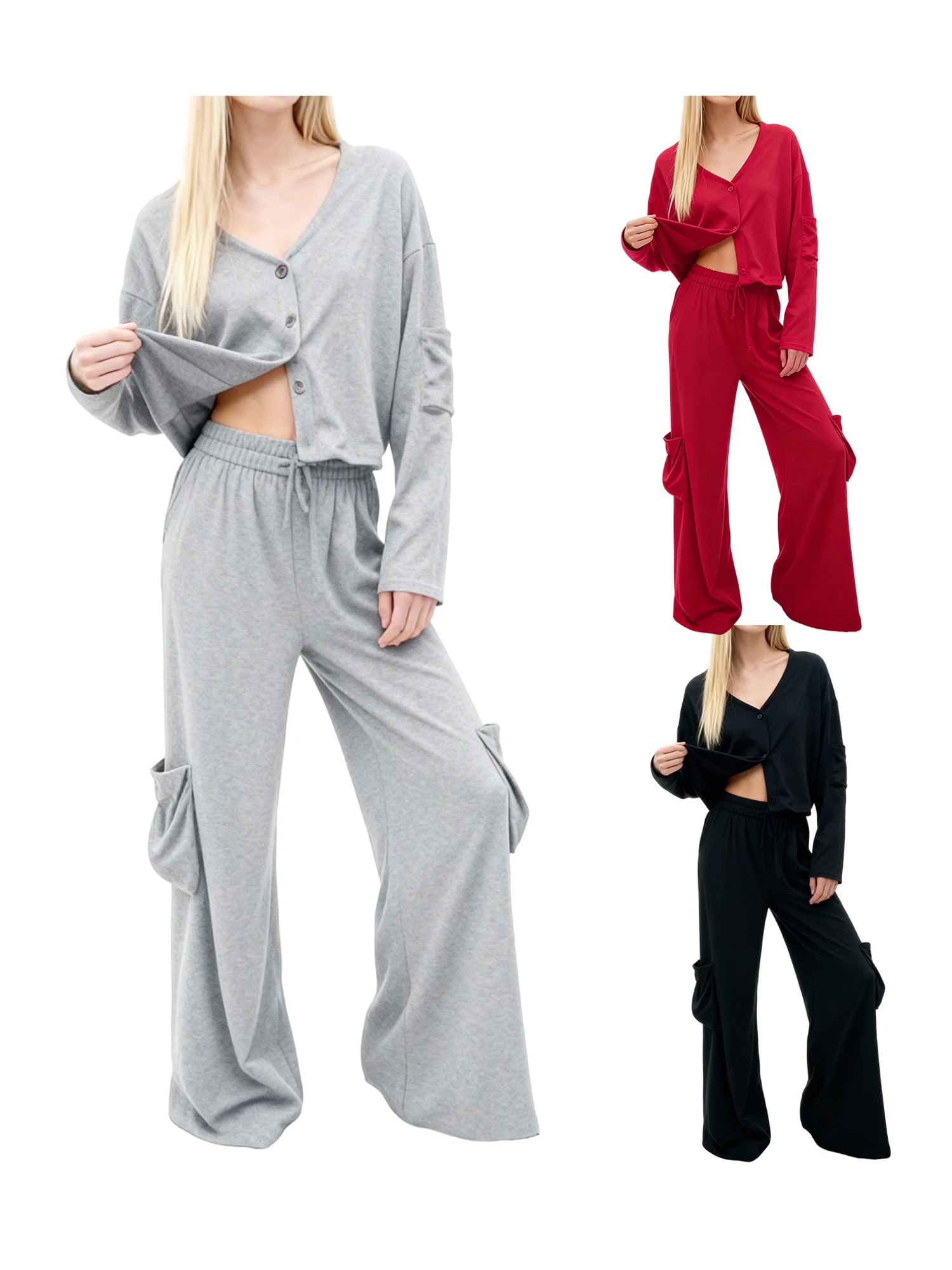 

Элегантный женский костюм. Стильный пиджак с застежкой на пуговицы и брюки с эластичной резинкой на талии в тон для шикарного наряда из двух предметов.