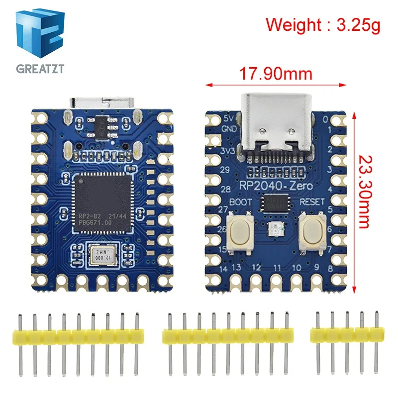 RP2040-Zero RP2040 For Raspberry Pi Microcontroller PICO Development Board Module Dual-core Cortex M0+ Processor 2MB Flash