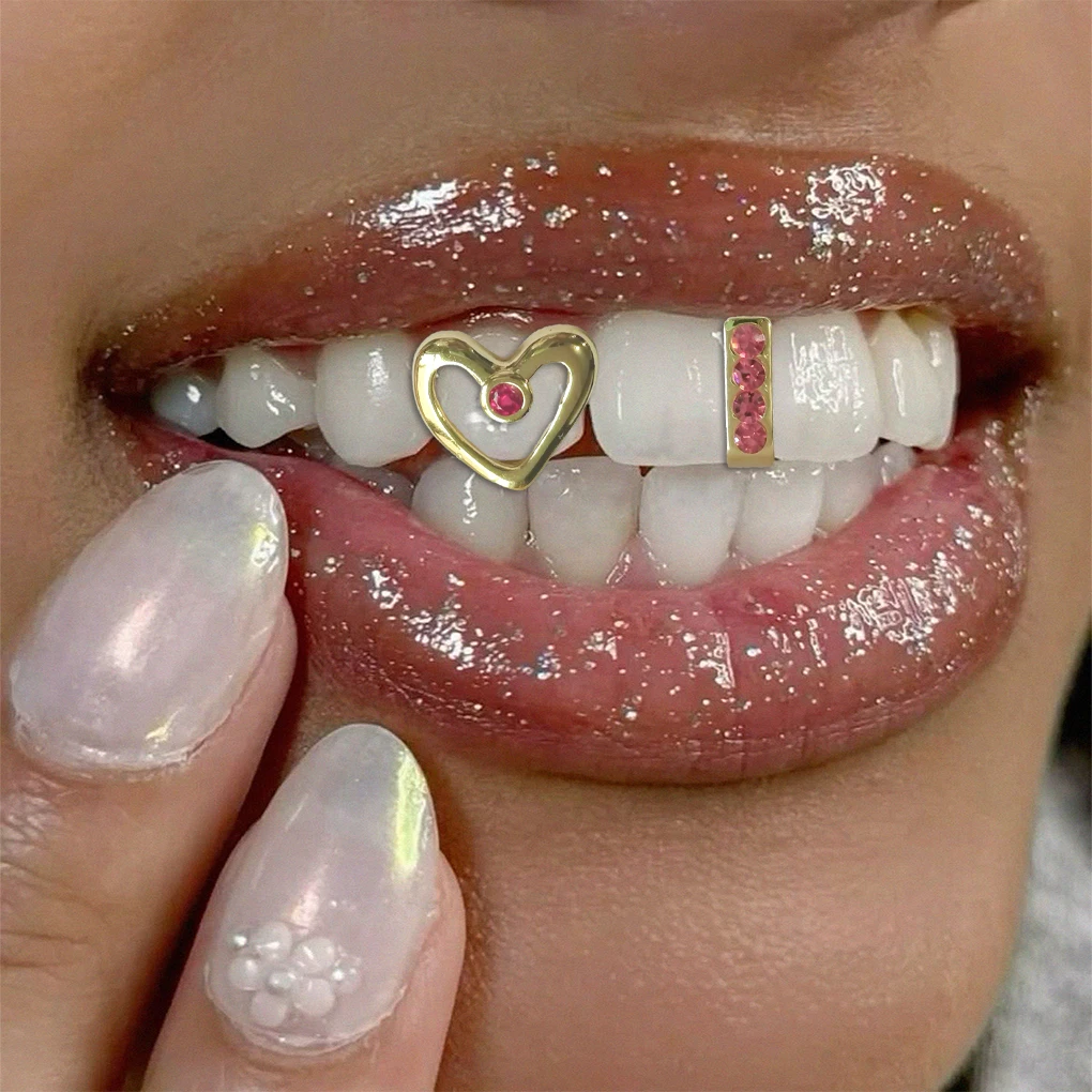 

Hip-Hop Fashion Hollowed-Out Dot Drill/Dot Drill Tooth Gap Tooth Decoration Suitable For Men And Women, Holiday Party Gifts