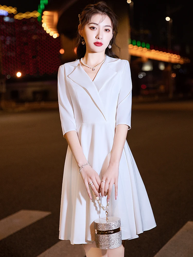 

Белое вечернее платье для помолвки 2026: Новинка, роскошное, матовое, высококачественное, элегантное, для ведущих, для женщин, для организаторов мероприятий, с юбкой