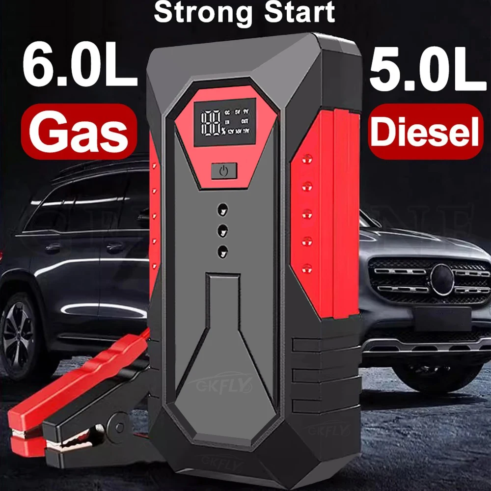 Booster Batterie 6000A 26800mAh - Démarreur Voiture Essence/Diesel 8.0L + Lampe LED