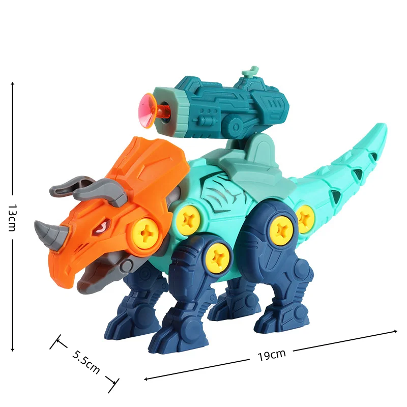 1pc six dinosaur firing guns optional new firing guns disassemble Dino eggs children diy educational toys assemble Gimmick view 5