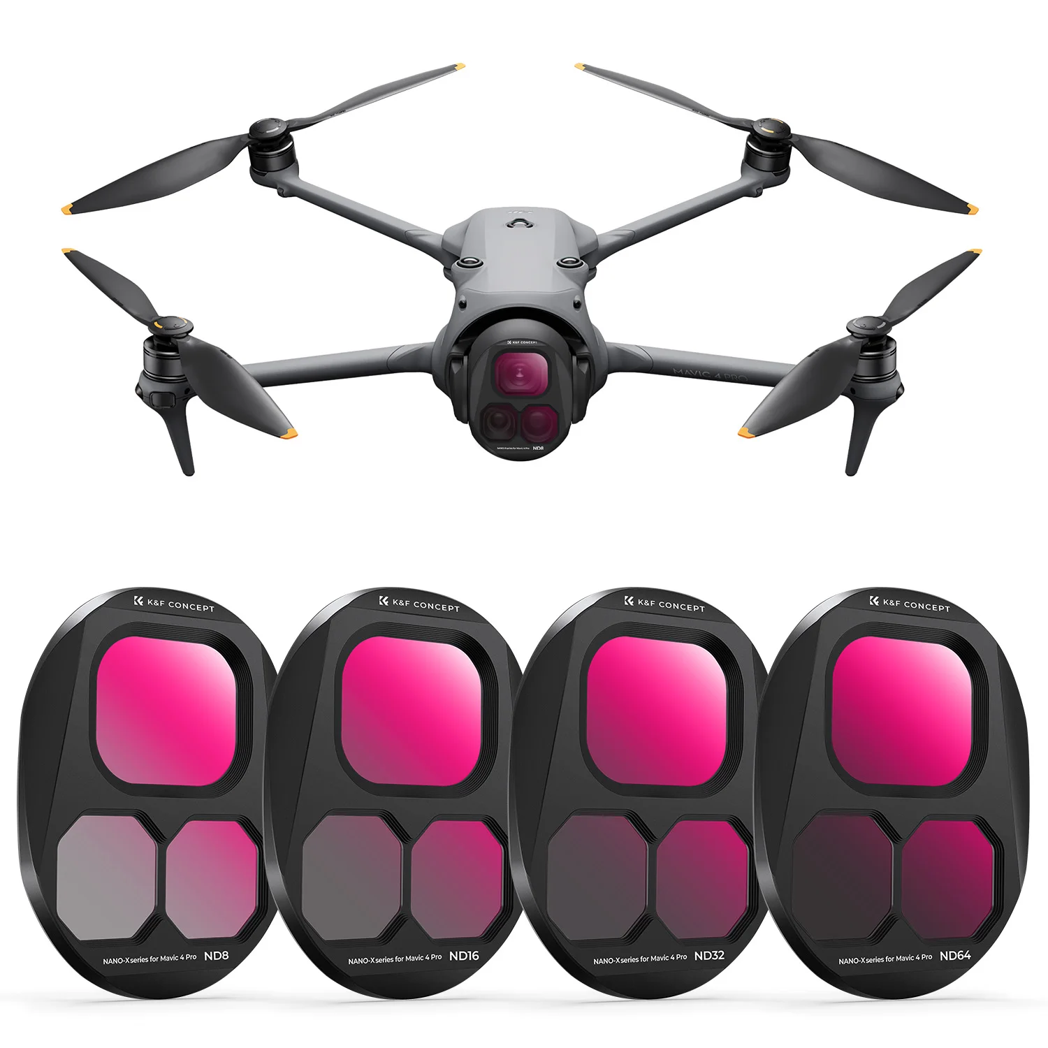 

K&F CONCEPT ND Filter Set for DJI Mavic 4 Pro 4 Packs ND8 ND16 ND32 ND64 Neutral Density Light Reduction Filter