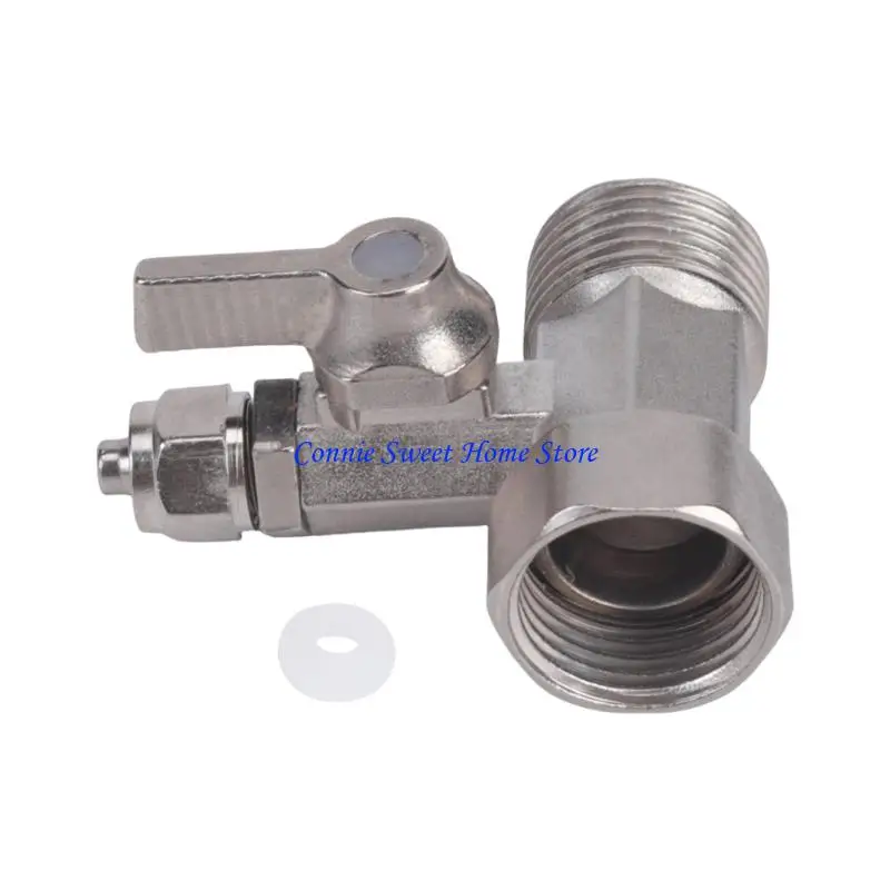 LXAF Threaded Faucet Branch Fitting 3 Way Metal Water Split Piece with Shutoff Control for Filter and Kitchen Use Tasks
