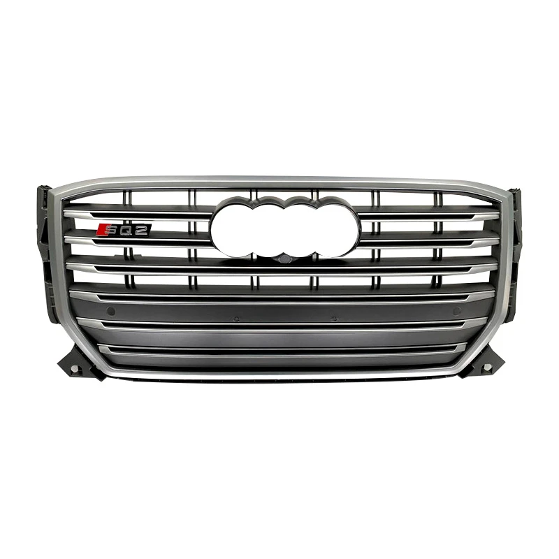 RSQ2 front grille racing bumper grill all back logo alone style grille for Audi Q2 SQ2 facelift 2017-2019