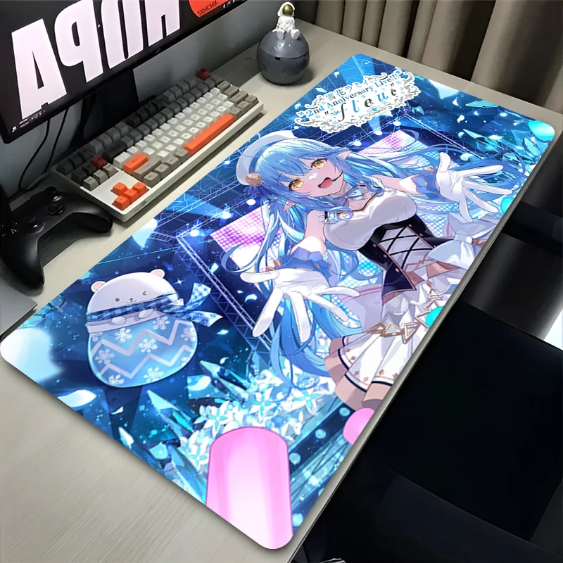 Mouse pad portátil jogo hololive yukihana lamy teclado pc computador kawaii mesa mouse tapete acessórios de jogos anime mousepad