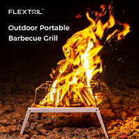 Flextailgear Outdoor Camping Barbecue Portable Folding BBQ Grill Heating Stoves Grill Rack Net Firewood Stove