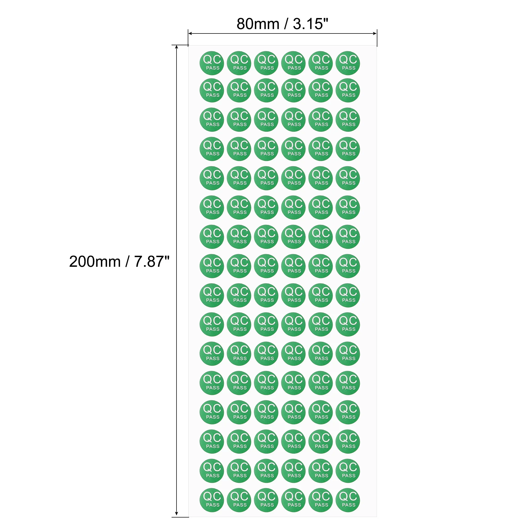 500/1000Pcs Adhesive Labels 10mm QC PASS Mark Green Round Coding Labels Self Adhesive Stickers for Industry Items