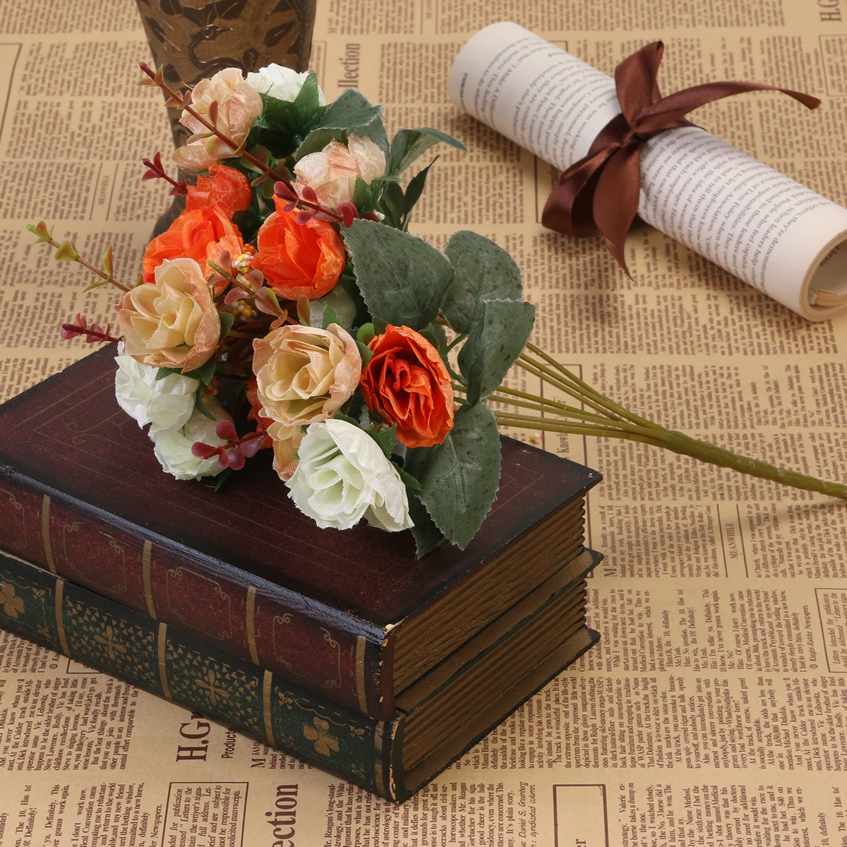 

Artificial Pink Simulation Flowers For Wedding Valentine'S Day Decoration Fake Flower Bouquet Craft Party