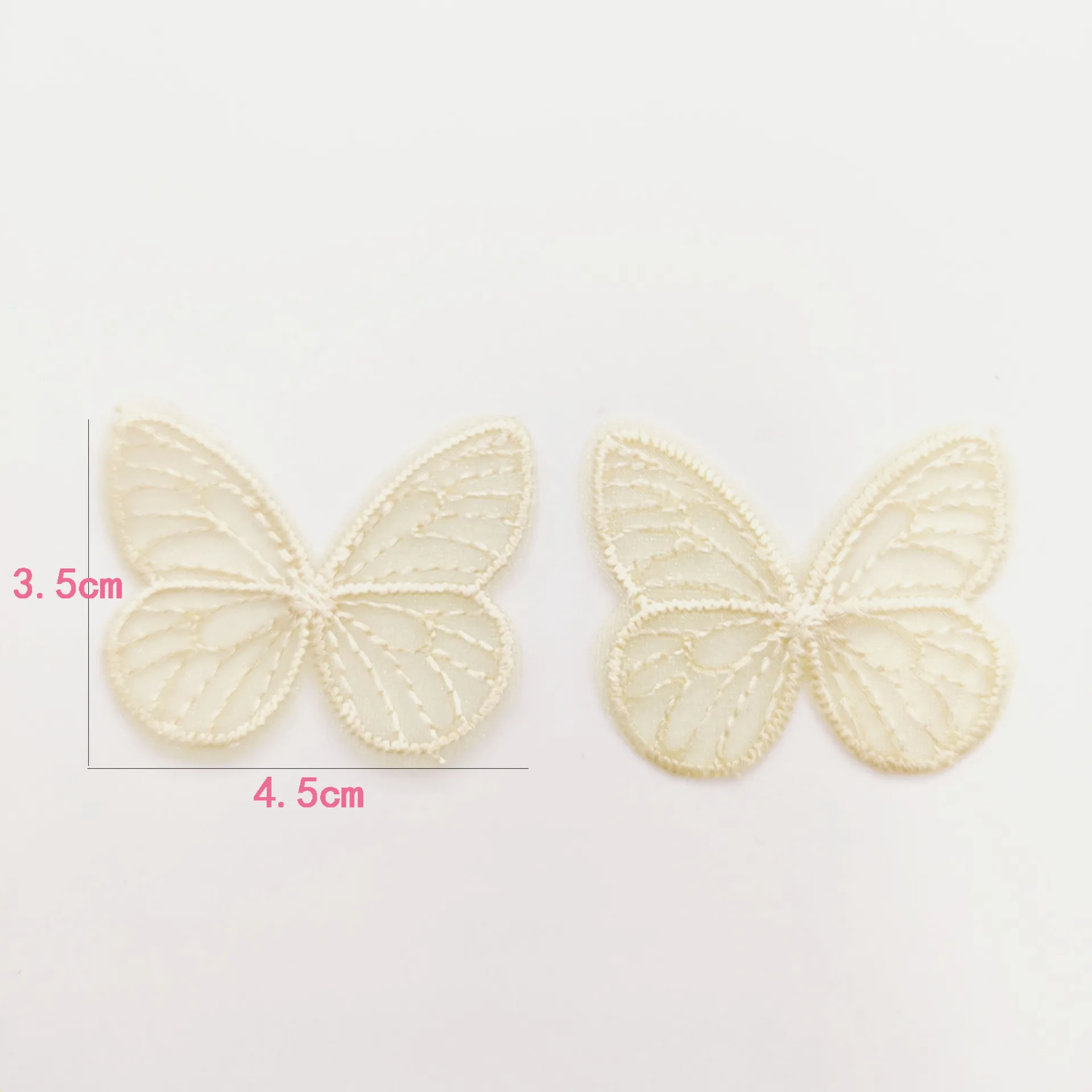 10Pcs/Lot Embroidered Tulle Mesh Butterfly Cloth Patches Appliques for Sewing Supplies DIY Hair Clip Wedding Dress Accessories