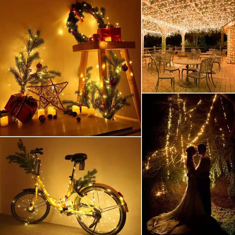 Led Copper Wire String Light Remote Control Fairy Garland Light DIY Waterproof 8Mode garlands Christmas Wedding Party Decoration