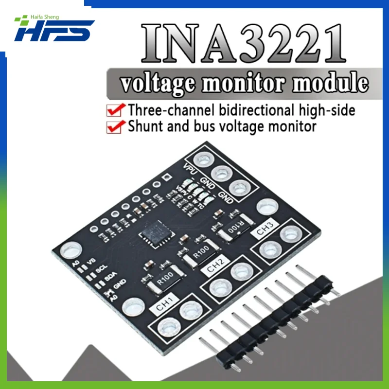 

INA3221 Triple-Channel Module, High-Side Measurement, Shunt and Bus Voltage Monitor with I 2C- and SMBUS-Compatible Interface