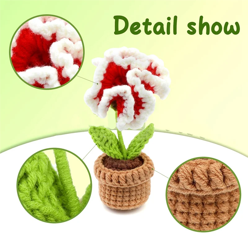 طقم كروشيه ASDS-Safflower Lants مع إبر غزل الحياكة من القطيفة سهلة (3 في 1)