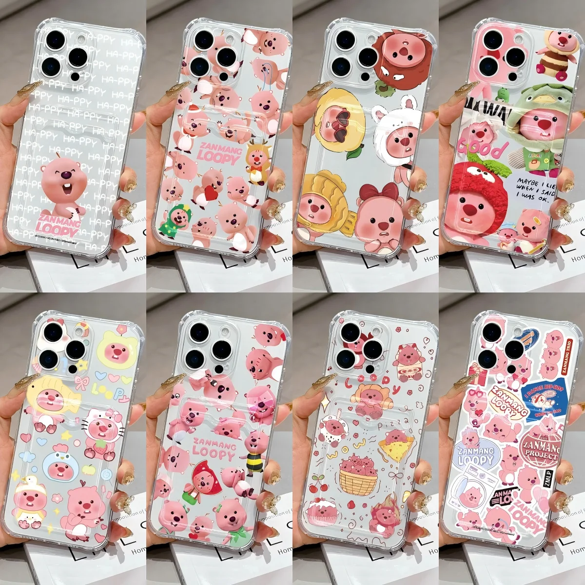 Cute Cartoon L-Loopys Card Hold Phone Case For Samsung Galaxy S26 S25 S24 S23 S22 S21 S20 Edge Plus Ultra M33 M53 M54 5G Airbag