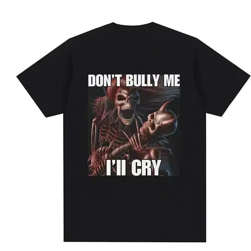 I Am Afraid of Talking To Women T-Shirts Hard Skeleton Meme Men Women Print Tee T Shirt Oversized Short Sleeve Tshirt