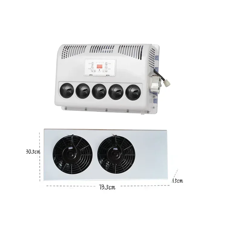 12/24V DC Horizontal Double-Fan Split Unit Smart Control Quick Cooling Auto Parking Air Conditioner