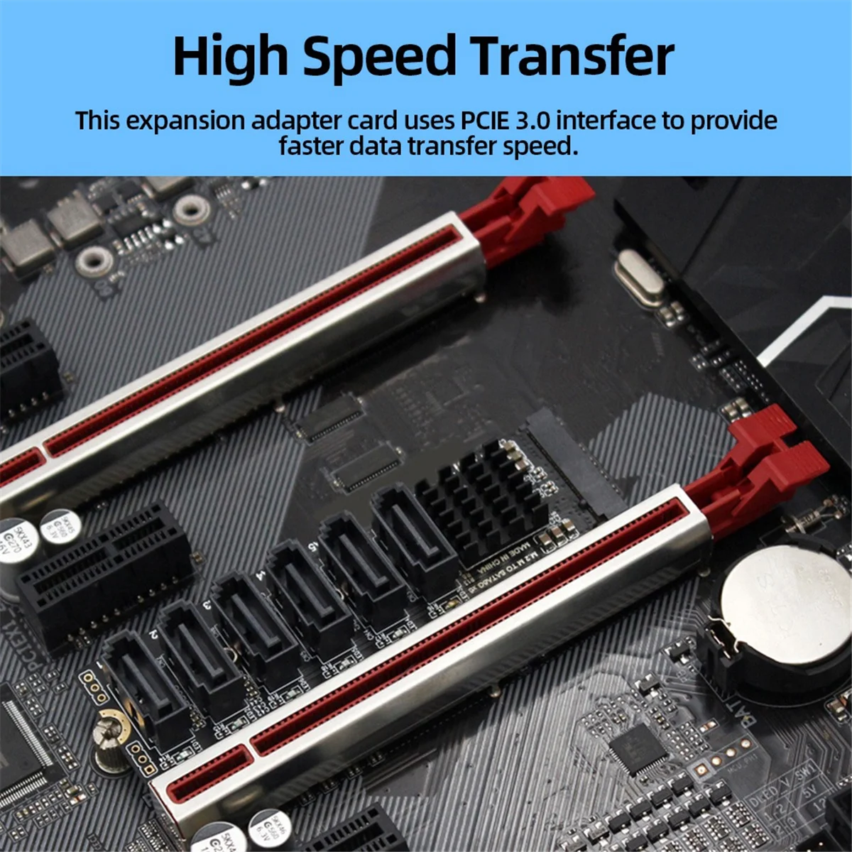 

Карта адаптера M.2 NVME PCI-E PCIE X4 X8 X16 на 6-портовый 3.0 SATA Riser ASM1166 Карта расширения сервера корпуса ПК Компьютер A009