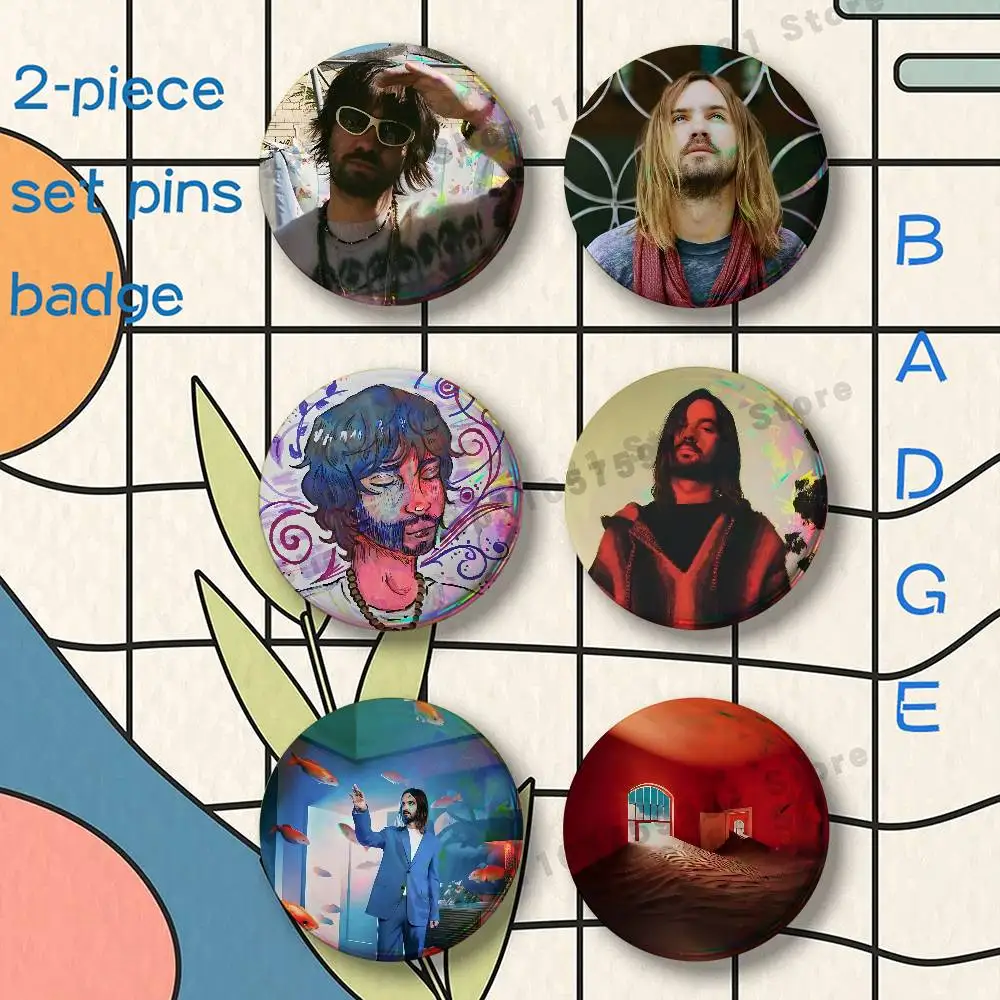 Tame Impala K-Kevin P-Parker Brooches for Backpack Accessories 25 32 44 58 75mm Round 2-piece set Free Mix