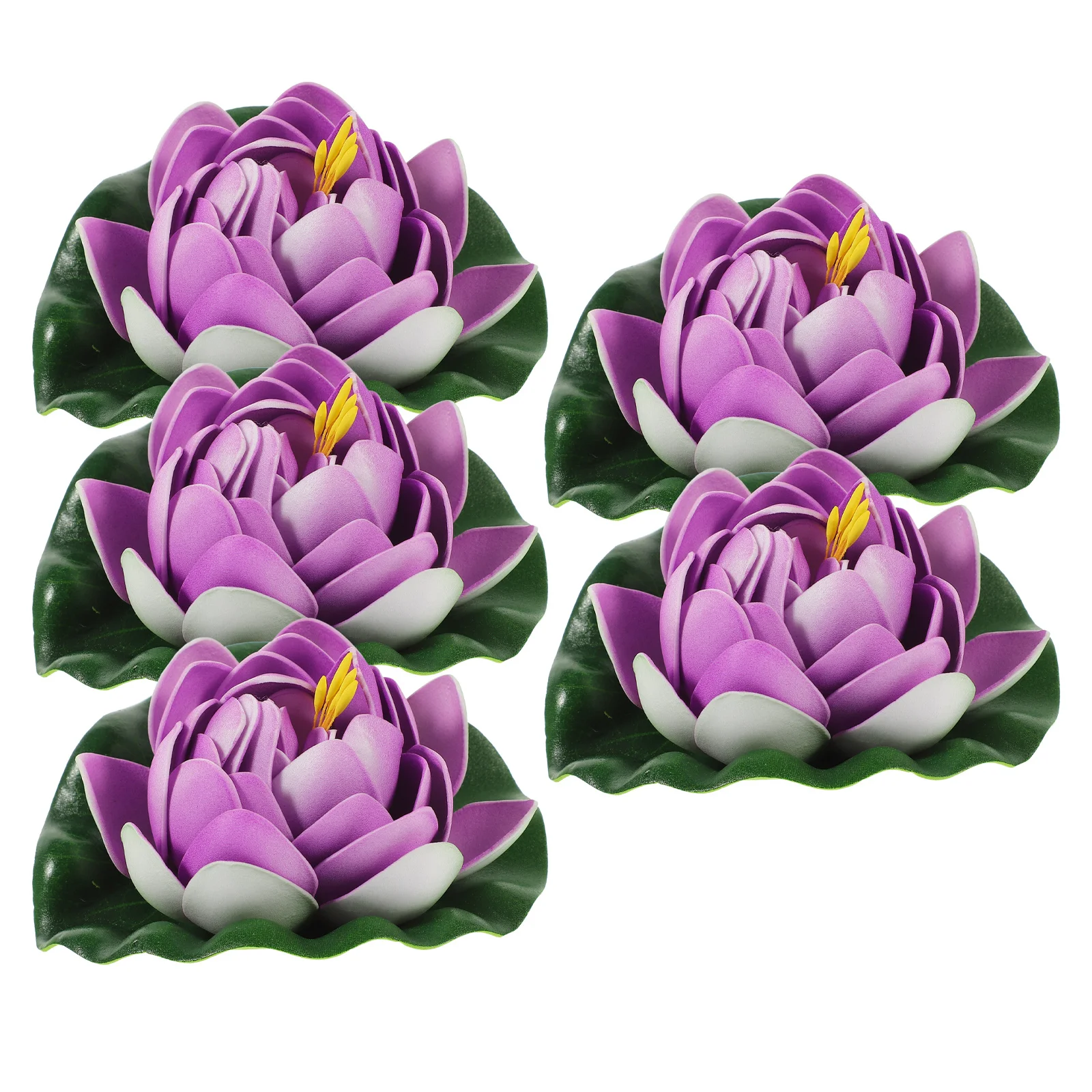 5 قطعة زهرة اللوتس الاصطناعية زينة البركة العائمة الحلي قابلة لإعادة الاستخدام حديقة المنزل فناء بركة ساحة الدعائم الزخرفية #6