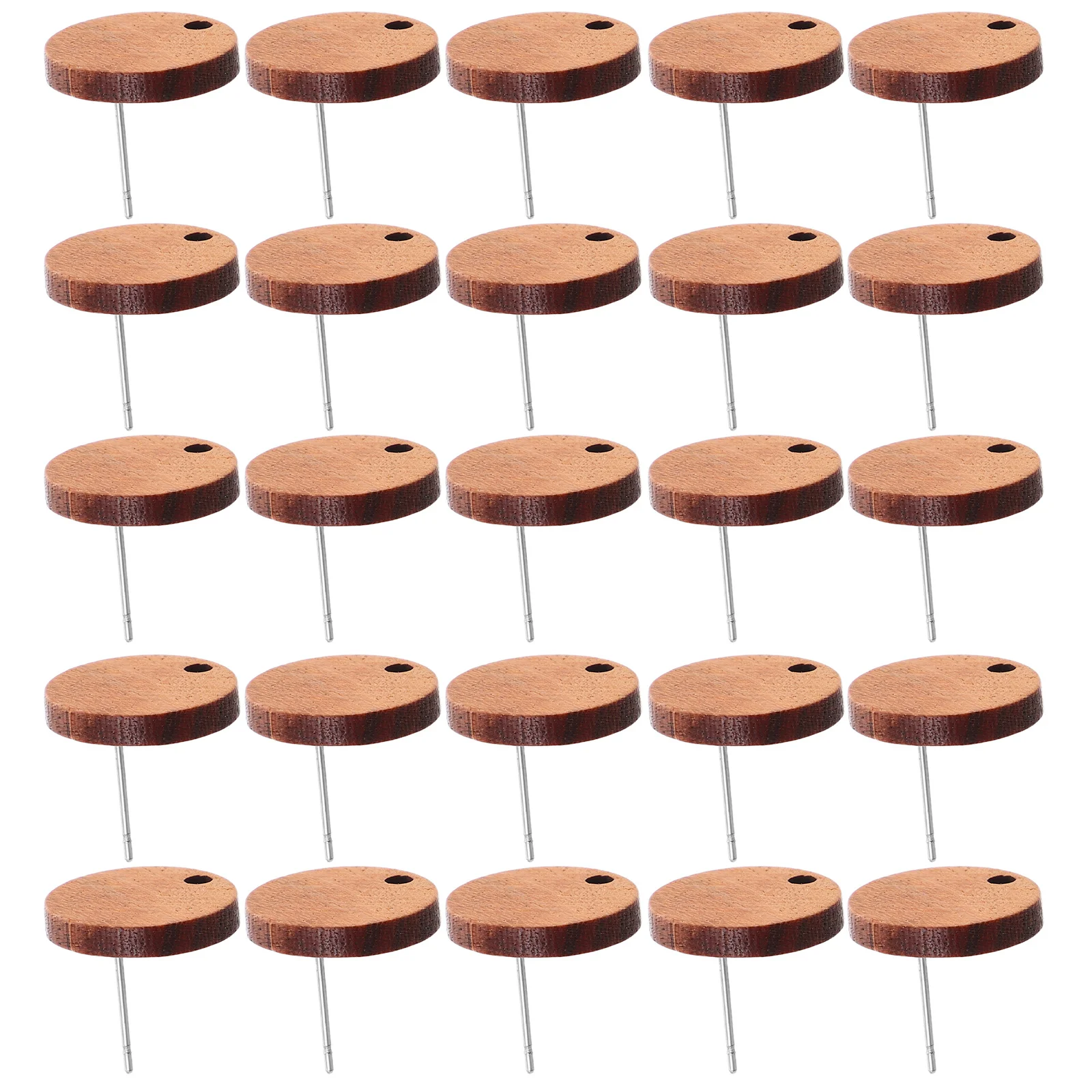 

40Pcs Vintage Round Wood Stud Earrings Retro Dangle Earring Findings for Daily Wear Parties Dates Jewelry Making Supplies