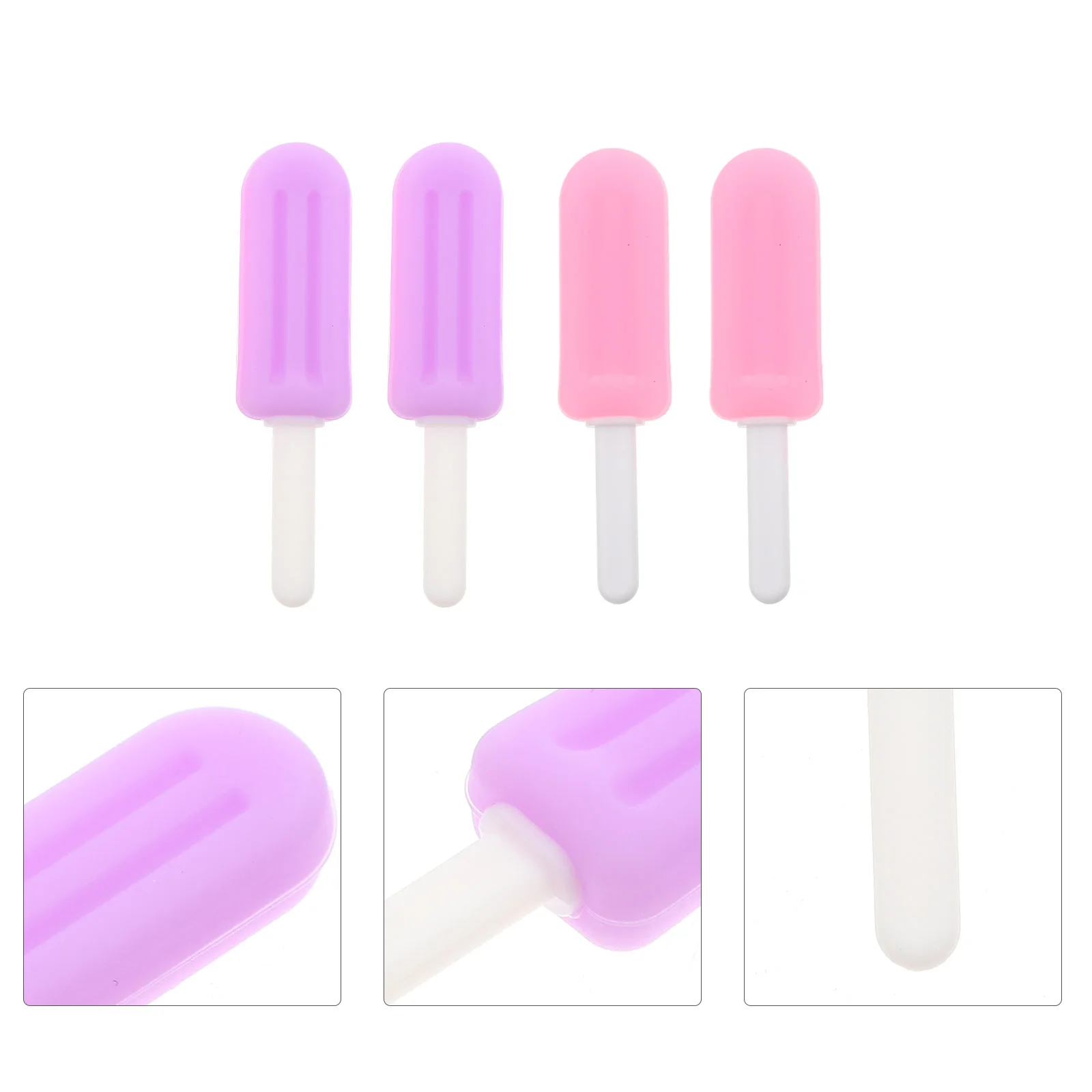 4 Pcs Aligner Chewies with Grip Handle Ice Cream Stick Silicone Teether Food Grade Orthodontics Chewing Device