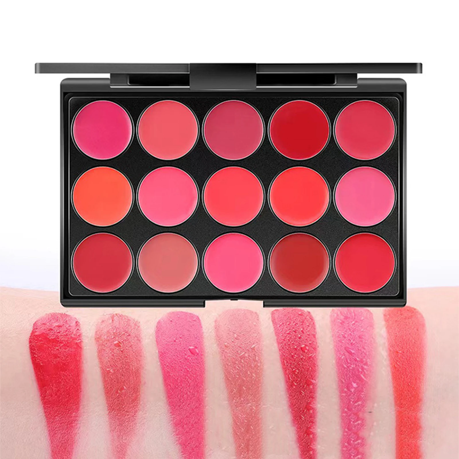 15 Colors Lipstick Palette Holiday Gift Cosmetic Palette Lip Gloss Palette for Salon Artist Beginners Girls Makeup Artists Women