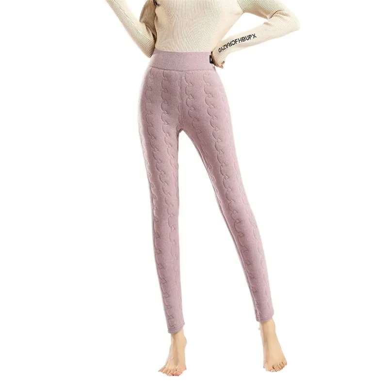 Winter New Silk Pants Wear High-waisted Thermal Pants Slim Plus Fleece Thick Long Johns Slim Leggings Women's Cotton Pants