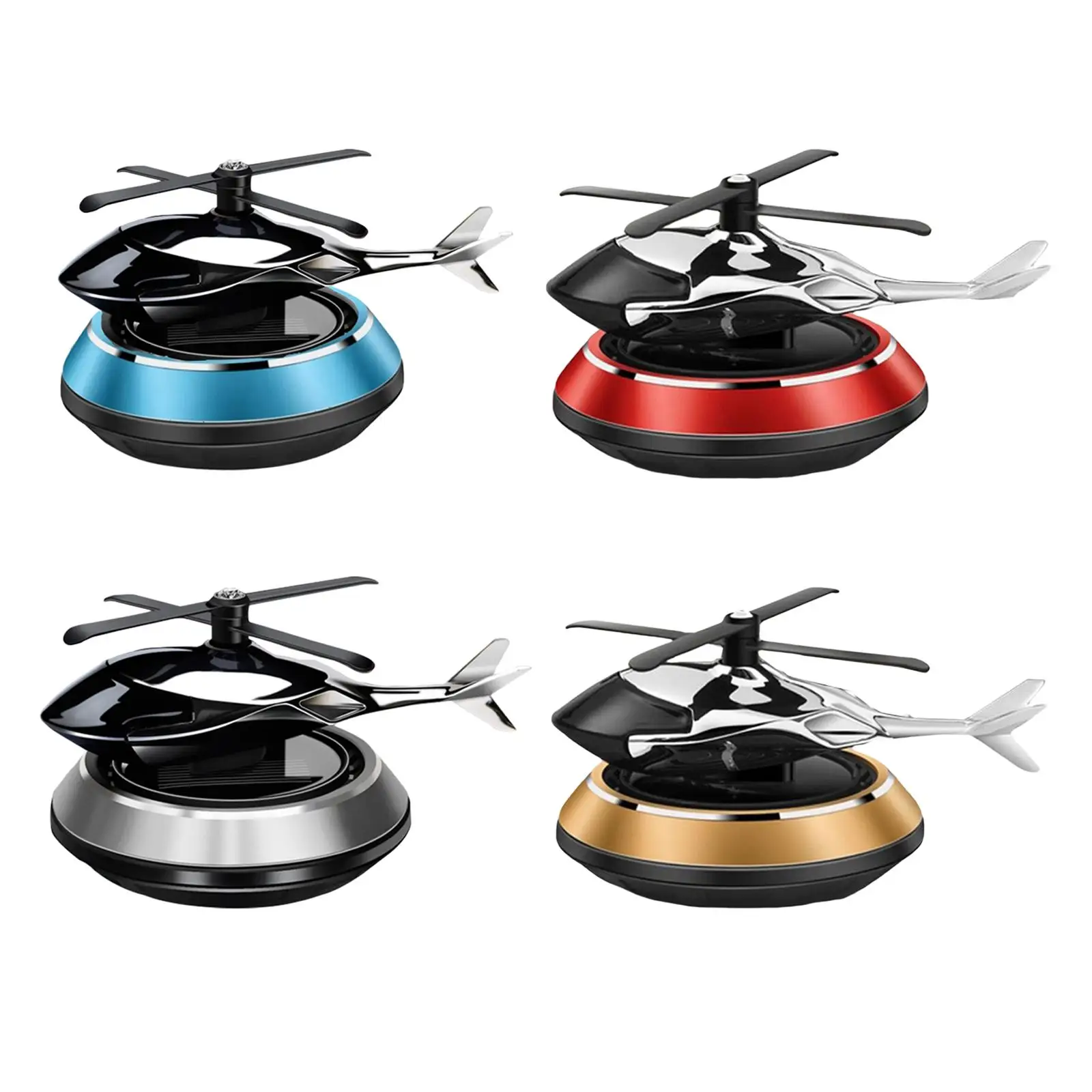 Solar Power Car Aroma Car Air Freshener Helicopter Model for Home Decoration