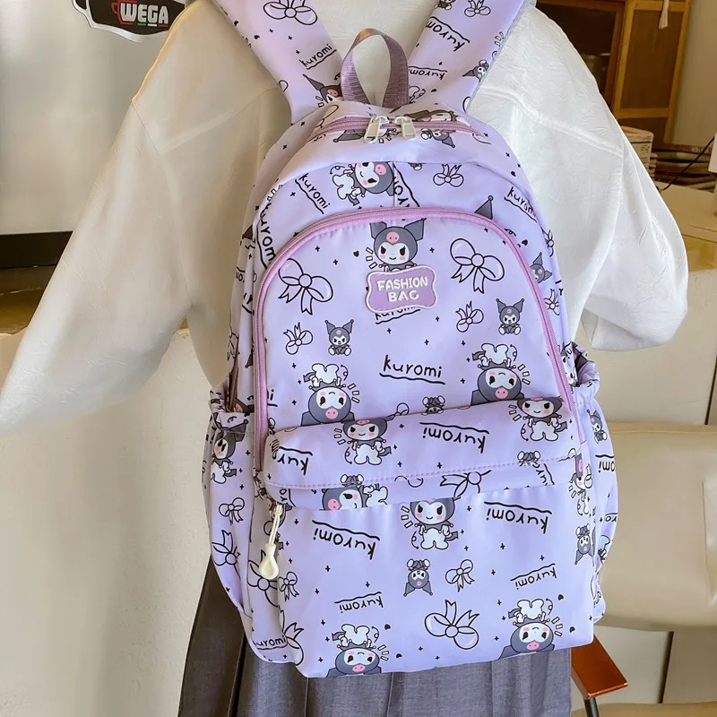 

Рюкзак Sanrio Cinnamoroll Kuromi для девочек, модный вместительный школьный ранец для ноутбука, дорожная сумка для книг и компьютера