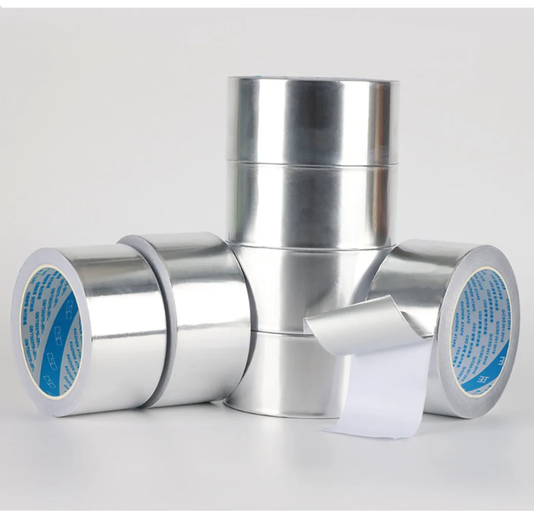 20M 50M High temperature resistant aluminum foil thickened waterproof and fireproof adhesive tape thickness: 0.06 0.08 0.1 0.2mm