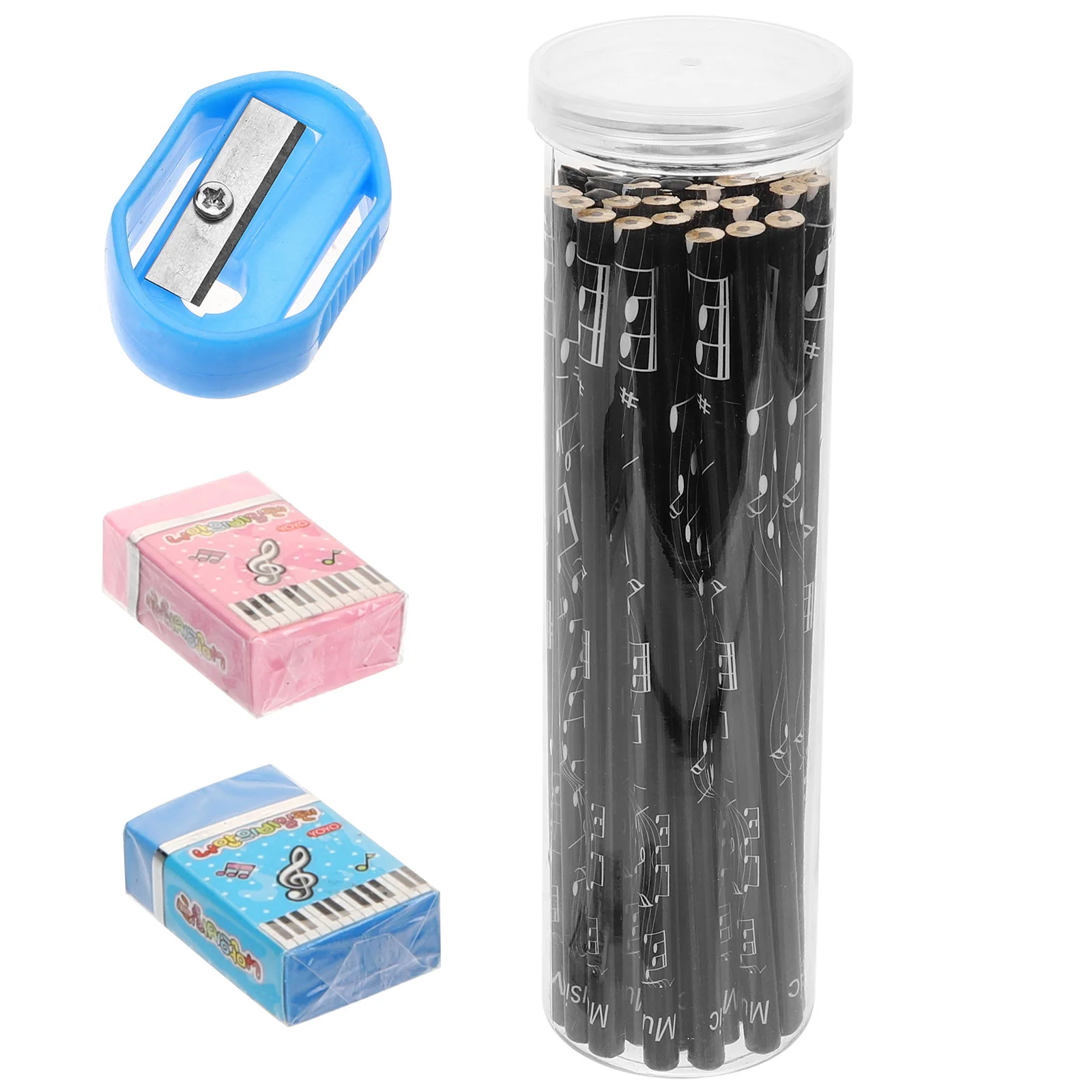 

36 Pcs Musical Note Pencil Kids Keyboard Pencils for School Christmas Bulk and Erasers Wood Birthday Students Use Boys