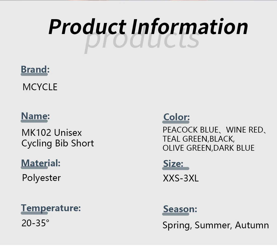 Mcycle Neues Design Radsport-Trägerhose, buntes Logo, Fahrrad-Trägerhose, atmungsaktiv, gepolstert, Fahrrad-Shorts, hohe Taille, Unisex-Radsport-Trägerhose – Detail 3