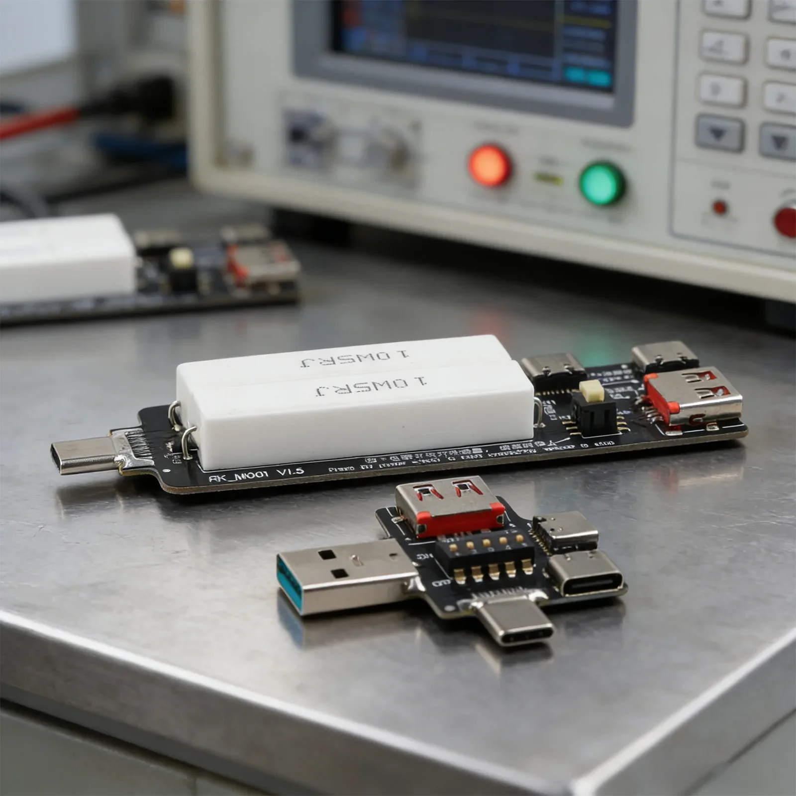 Kelvin Resistance Type-C Power Meter Electronics Repair Bench Compact Portable ABS Design High-speed Data Transfer 1GB