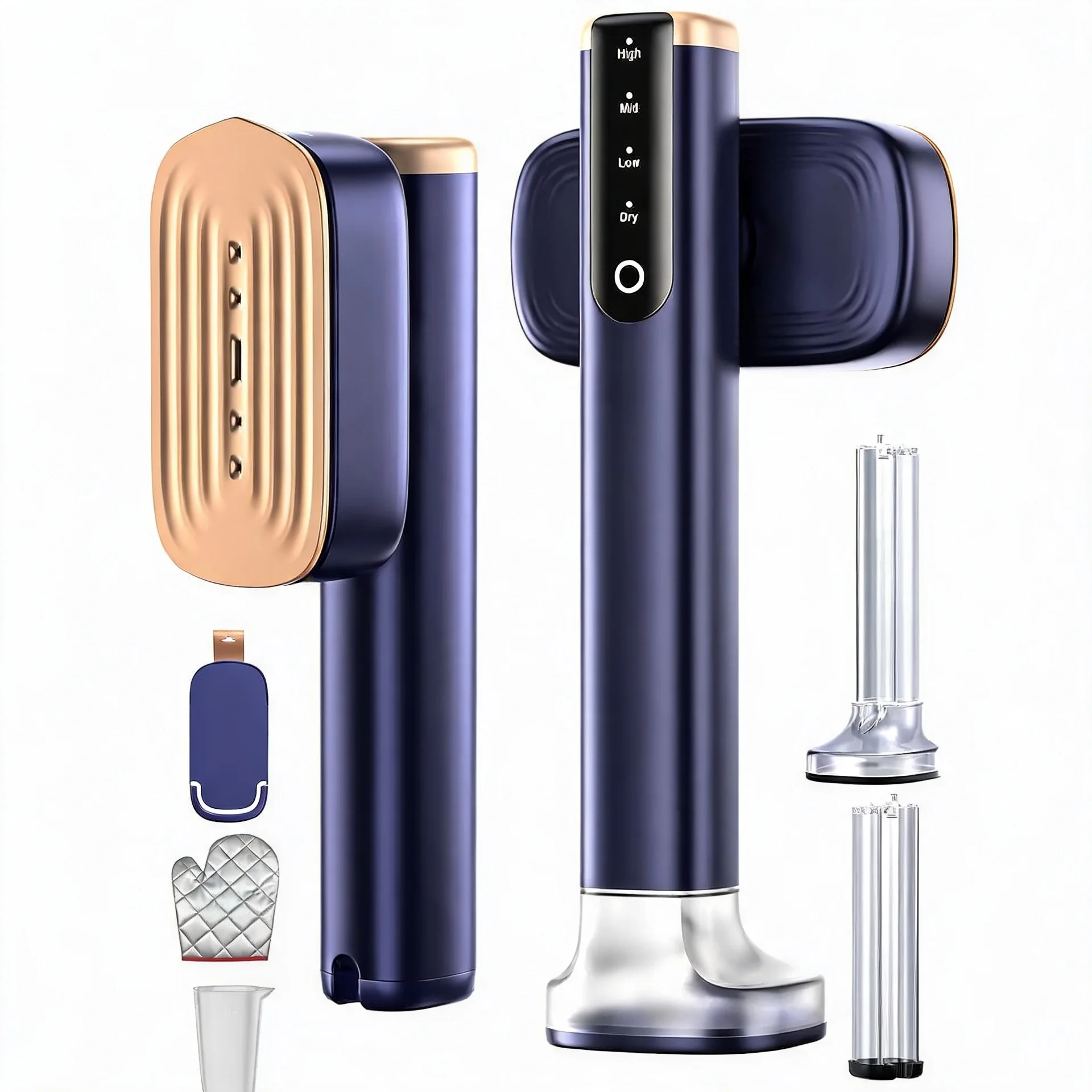 Vaporizador de Ropa Portátil de Viaje, Tamaño Compacto, Calentamiento Rápido en 15s, 2 Tanques de Agua (180 ml + 100 ml), 25 Minutos de Planchado Continuo para Viajes y Hogar, Eliminador de Arrugas Profesional, Color Azul Celeste