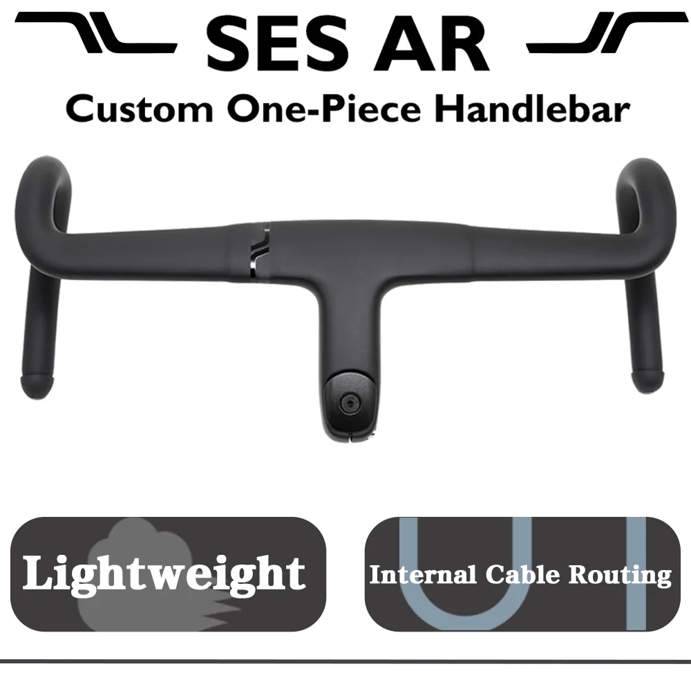 

Road Bike Carbon Integrated Handlebar28.6mm, Aerodynamic Internal Cable Routing Drop Bar, Ultralight Carbon, IN-Route System