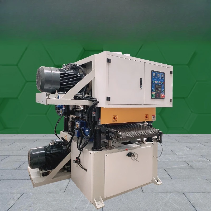 Automatic fixed thickness heavy duty double-sided sanding machine Woodworking machinery Wood board short material double-sided