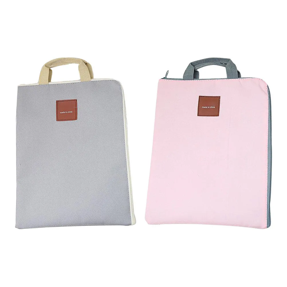 

2Pcs Canvas Document Bag Multi-Functional File Organizer for Office School Storage Pouch Laptop Container Travel Business