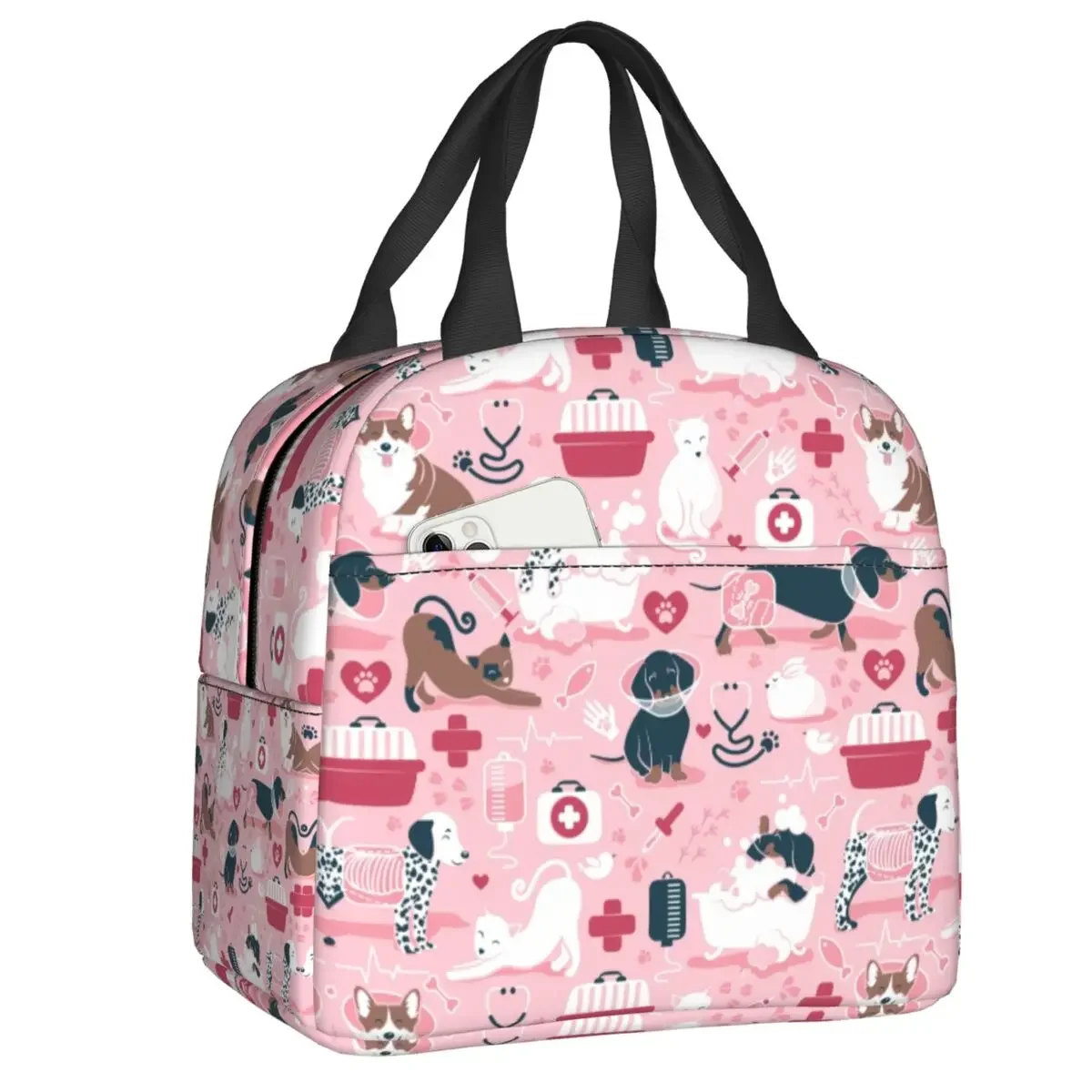 Medicina veterinaria bassotto cani gatti borsa da pranzo isolata per Picnic all\'aperto Resuable Thermal Cooler Lunch Box donna bambini