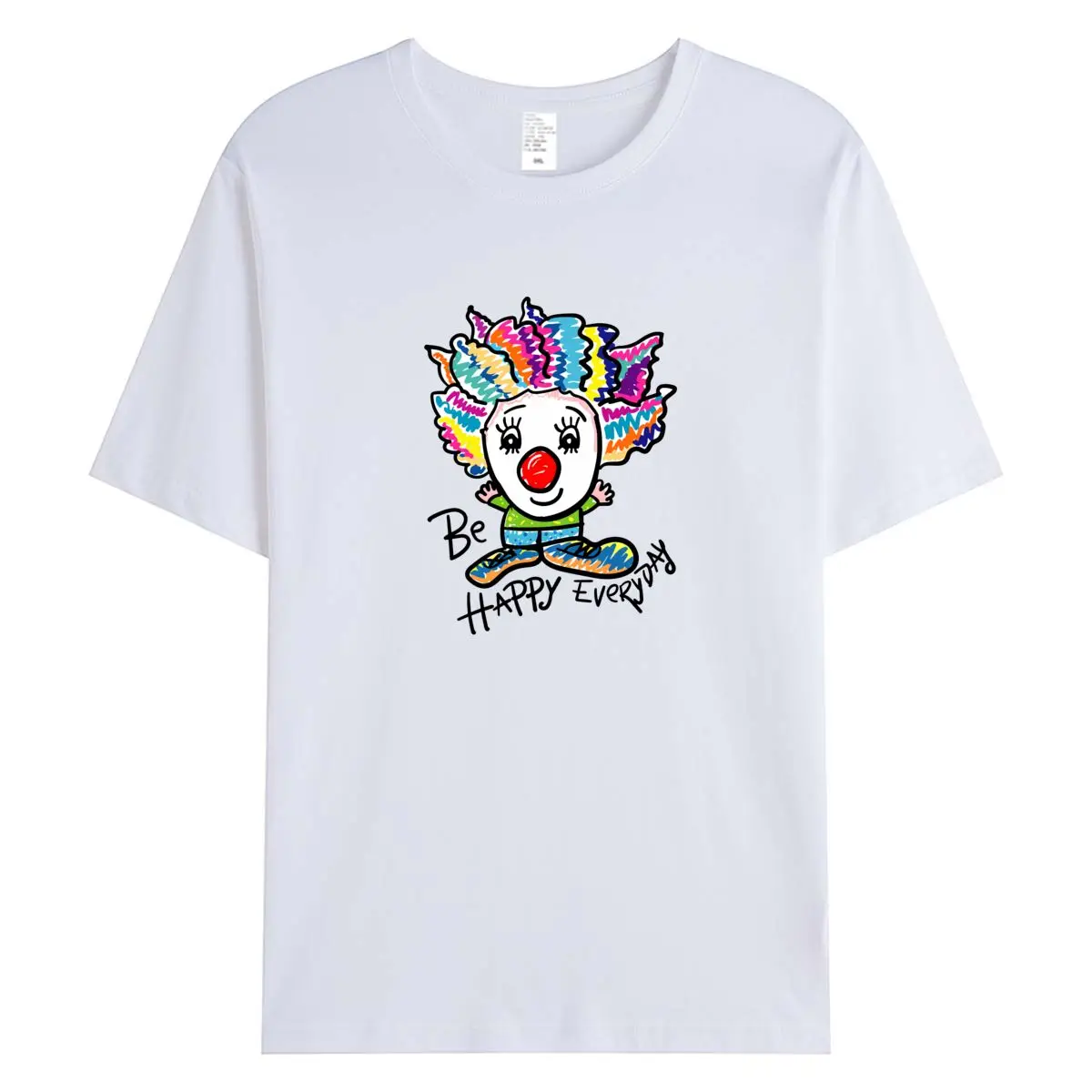Women's Cotton T-Shirt Happy Clown Graphic Tee Oversized Summer Tops Harajuku Female Tshirt Short Sleeve Women Clothing